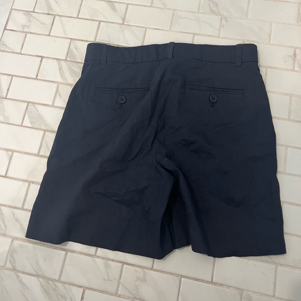 Theory City 2 linen navy shorts - Picture 3 of 6